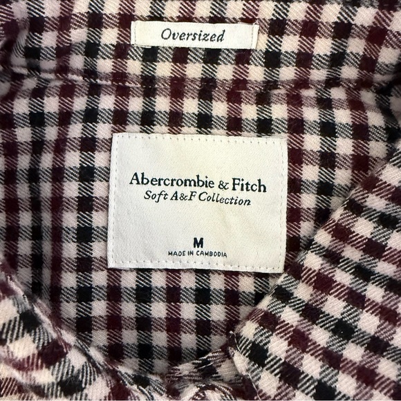 Abercrombie & Fitch Oversized Button Up Flannel Size Medium W24 - Picture 8 of 9